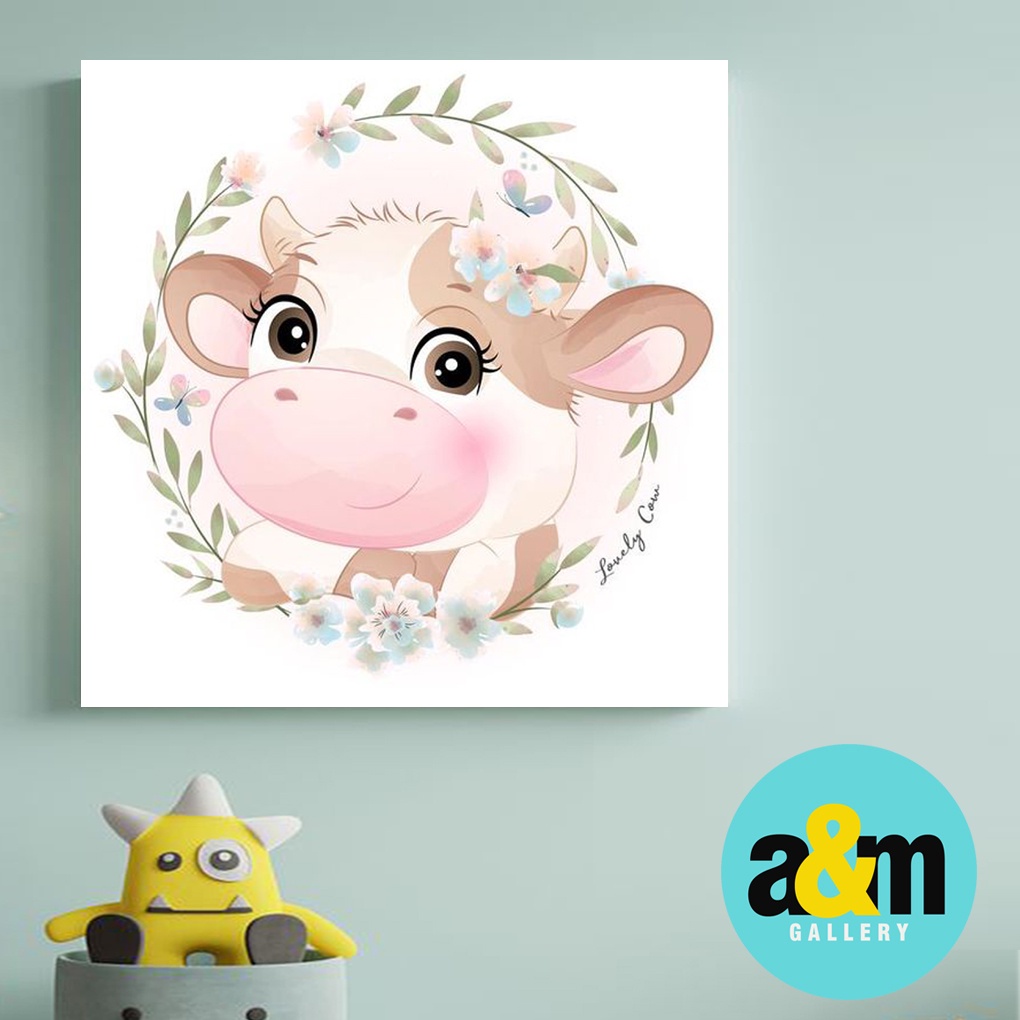 Hiasan Dinding Kamar Bayi Gambar Bayi Binatang Cute Animal ( 20 X 20 ) Pajangan Anak Dekorasi Bayi Wall Decor Tema BINATANG - A&amp;M