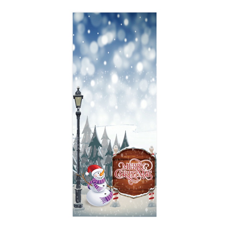 Zzz 2pcs / set Stiker Dinding / Pintu / Kulkas Anti Air Motif Snowman / Pohon Natal