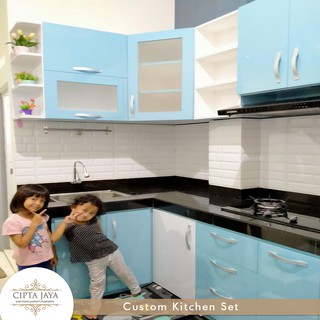 Kitchen Set HPL Kayu/ Kitchen Set Custom / Rak Piring Pintu / Lemari