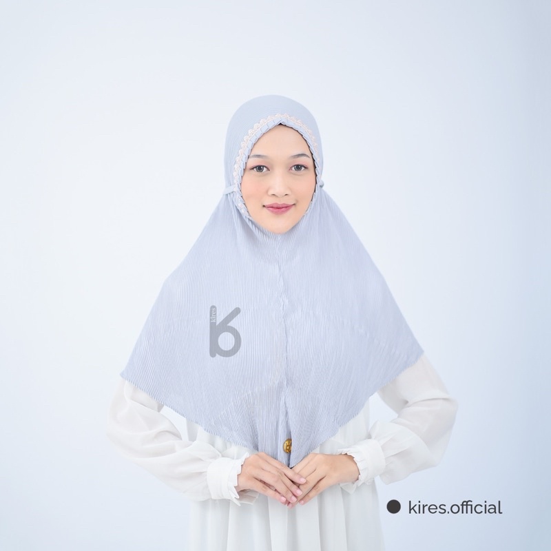 Kerudung Bergo Plisket + Renda Diamond / Jilbab Instan Plisket Renda Size 75x85 cm