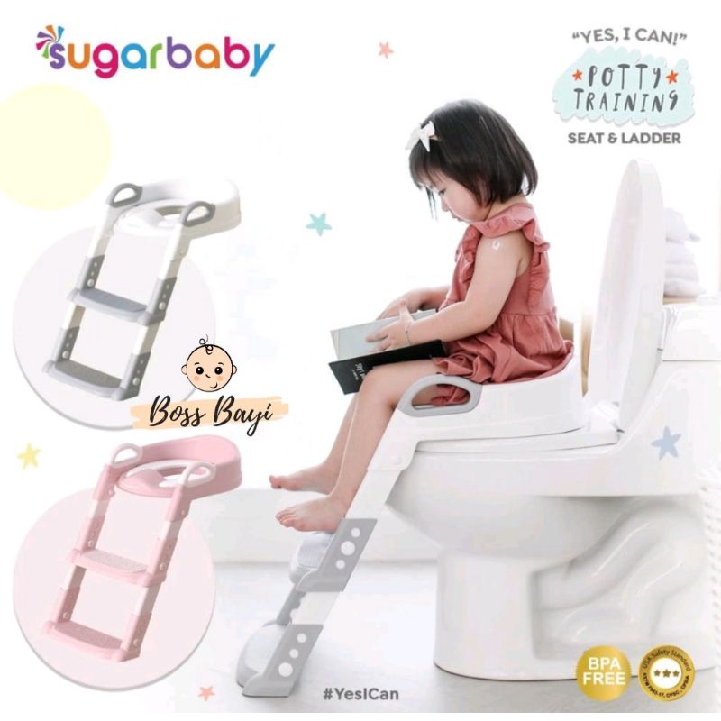 SUGAR BABY - Potty Training Seat &amp; Ladder Step/ Tangga Anak Toilet Training