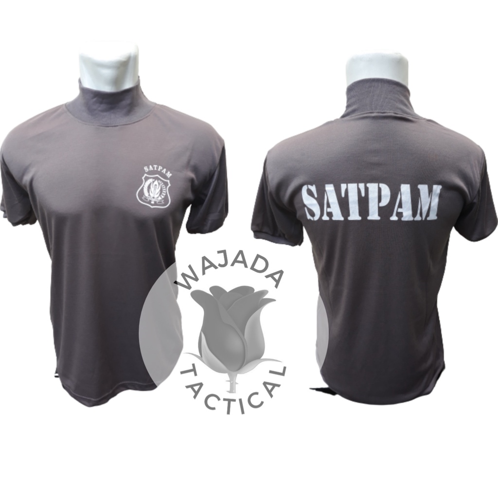 Kaos Satpam Security Coklat Kerah Tinggi