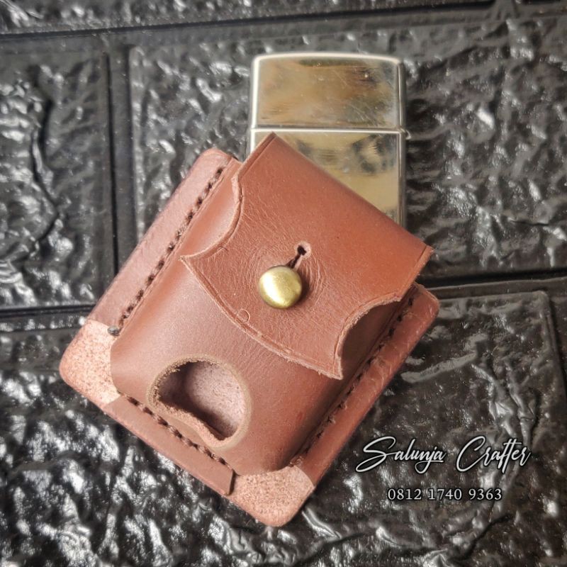 Sarung Zippo Wadah Zippo Pouch Zippo Case Zippo Kulit Sapi Asli Pull Up