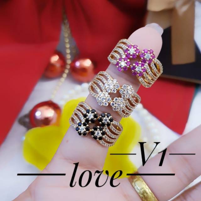 Xuping cincin bunga lapis emas 24K 1805