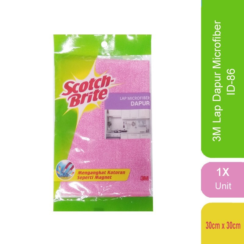 3M Scotch-Brite Kain Lap Dapur Microfiber Serbaguna 30 x 30 CM ID-86