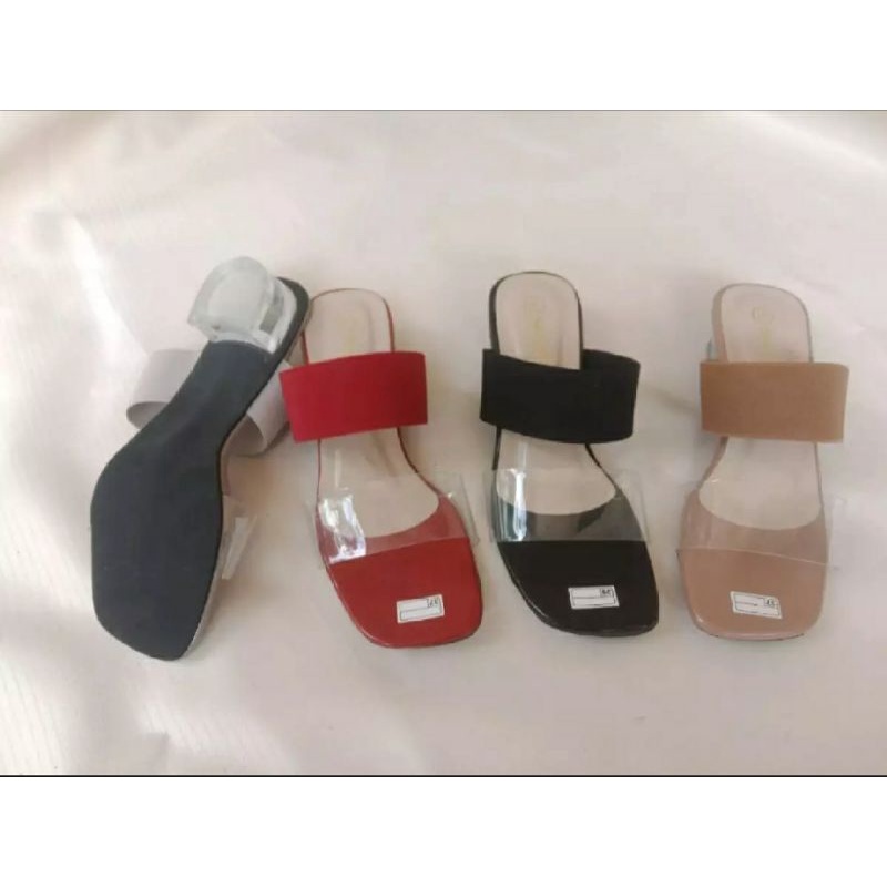 RAYA SANDAL WANITA HAK KACA 3 CM,JELI KARET,SANDAL BERKUALITAS