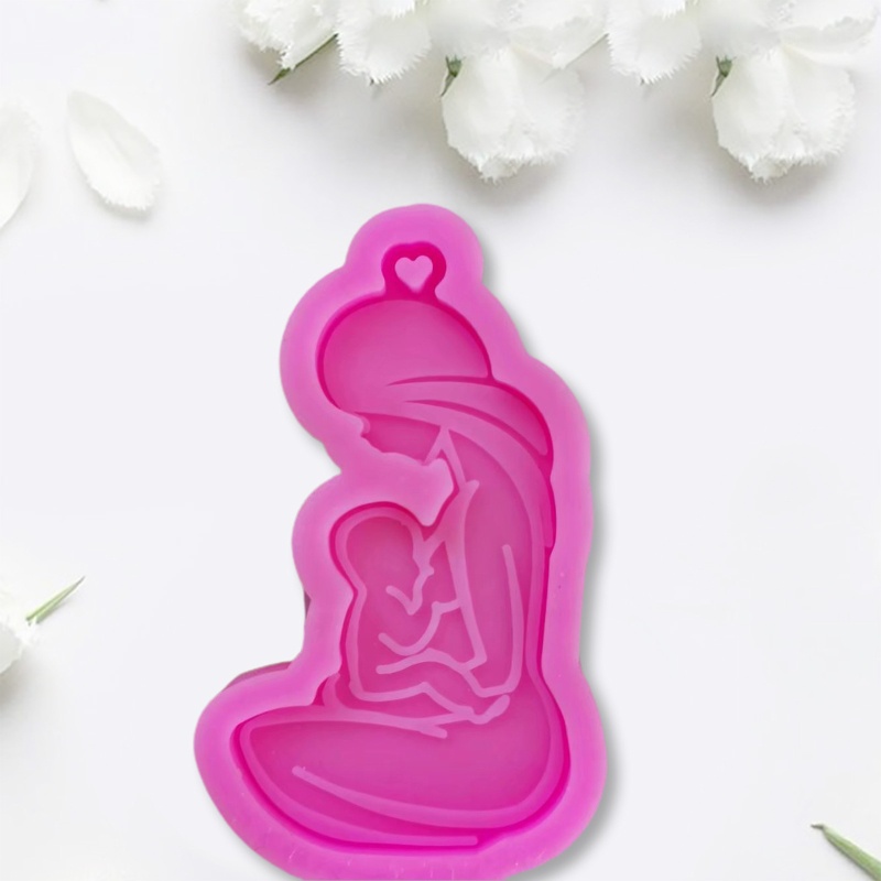 SIY  Epoxy Resin Mold Glossy Breastfeeding Mother Keychain Silicone Mould DIY Crafts Polymer Jewelry Necklace Making Tool