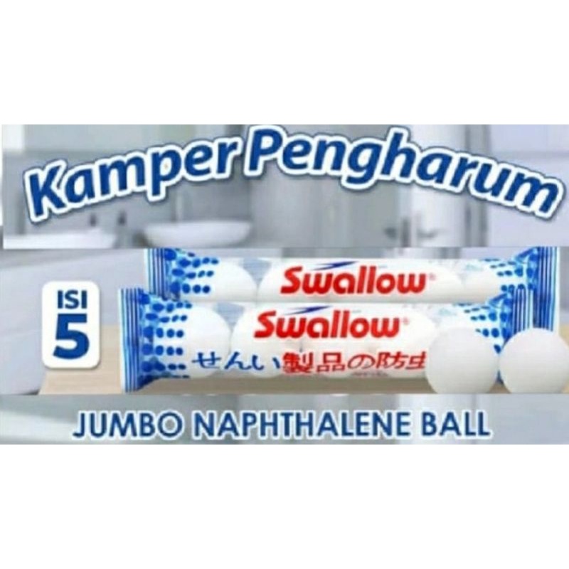 Kamper SWALLOW Ball Kapur Barus Jumbo isi 5 pcs Pengharum Toilet Jumbo Isi 5 Pcs