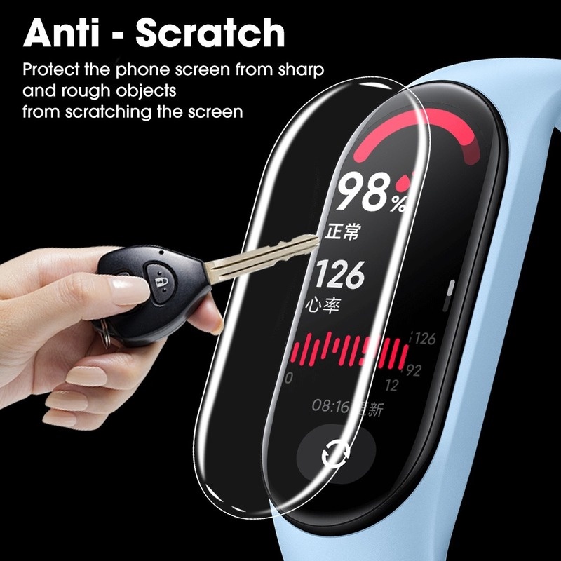 Pelindung Layar Smart Watch Bahan TPU Hydrogel Tahan Air Anti Gores Untuk Xiaomi Mi Band 7 / 7NFC