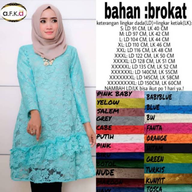 Tunik blouse brukat Lace jumbo Bigsize ld 150
