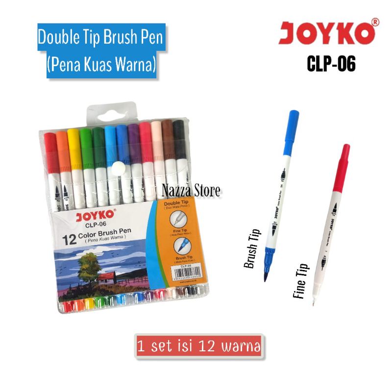 

Joyko Vis-1 Double Tip Brush Pen Set isi 12 Warna