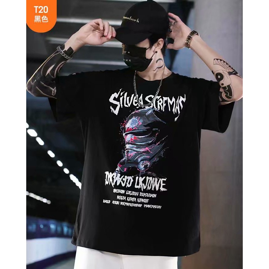 T-SHIRT FASHION SPANDEX OVERSIZE HIP-HOP PRIA DAN WANITA INS FASHION STREET FASHION SABLONAN GAYA KOREA TERBARU