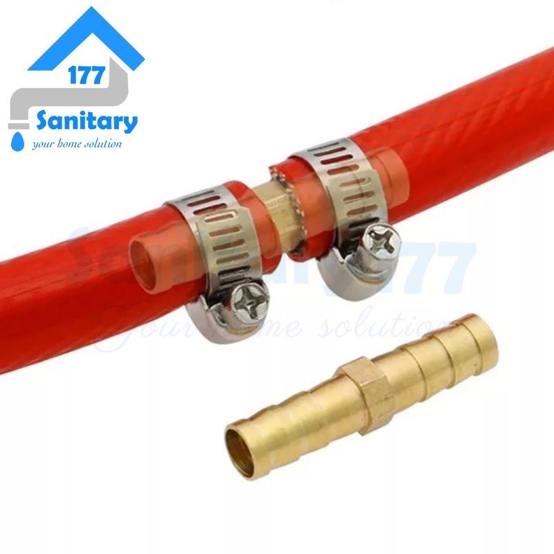 Sambungan Selang air Kuningan 1/2inch 5/8inch-Fitting Nepel Double Hose Connector Selang ukuran 1/2&quot; 5/8&quot;