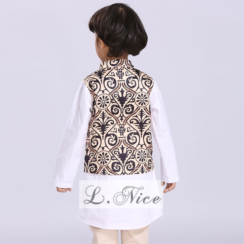 Setelan Baju Koko Anak Cowok Motif Batik Set 2in1 (top, celana)