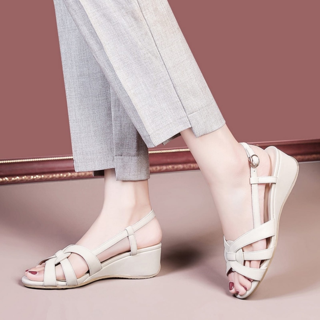 BZG - RENJANA Sandal Wedges Wanita Cantik Casual JB 09