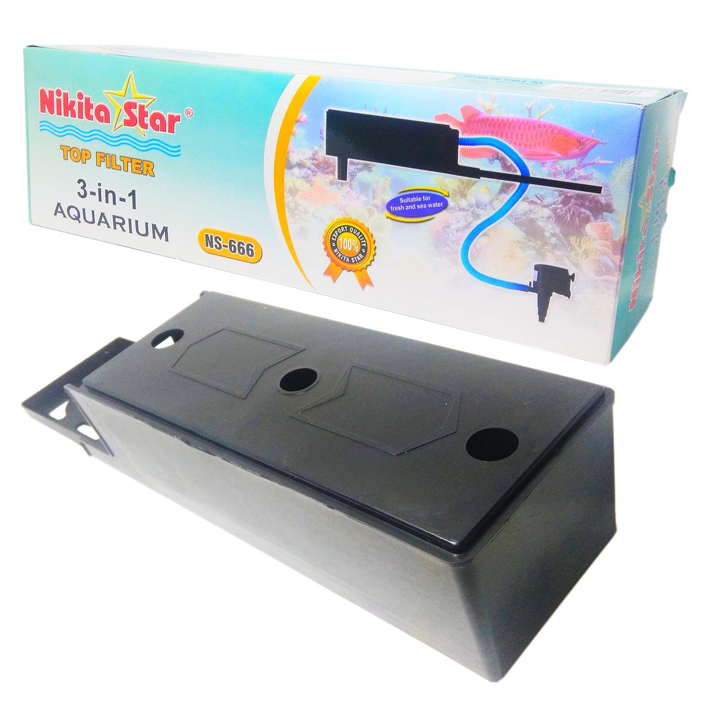 NIKITA STAR NS-666 Aquarium Top Filter Satu Set Lengkap 15Watt