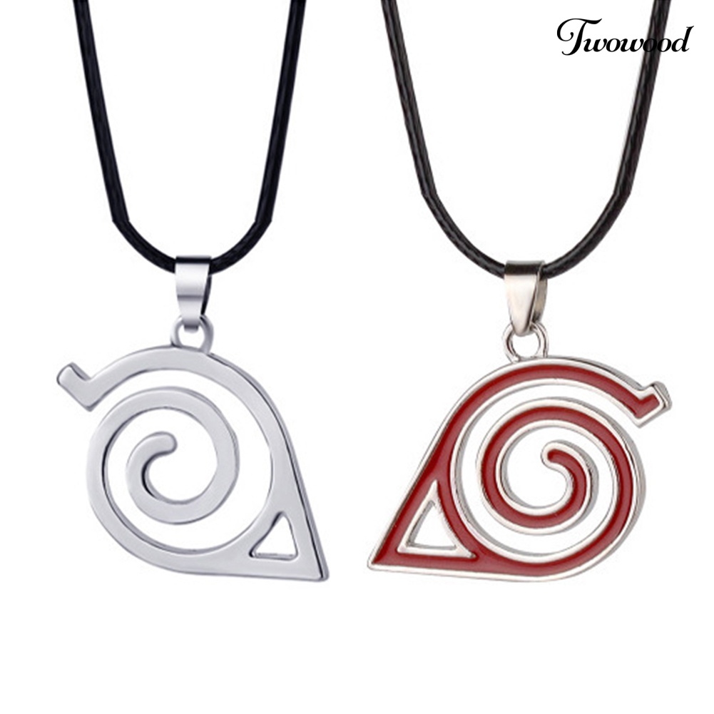 Kalung Dengan Liontin Logo Anime Naruto Bahan Metal Untuk Unisex