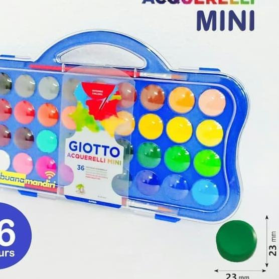

➨ GIOTTO ACQUERELLI MINI 36 WARNA WATERCOLOR CAT AIR WATERCOLOUR ANAK ♙