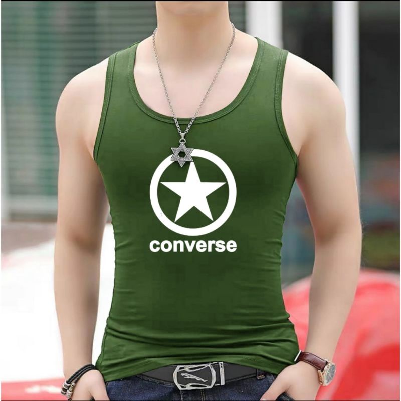 Singlet Pria Convers Singlet Gym Pria Dewasa Singlet Cowok Tanktop Pria Bahan Katun Combad 30S