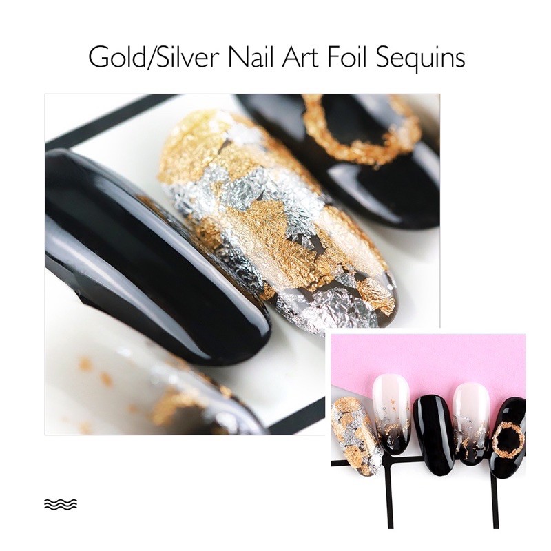Nail foil gold silver kertas foil hiasan nail art gold flakes nailart nail acc foil
