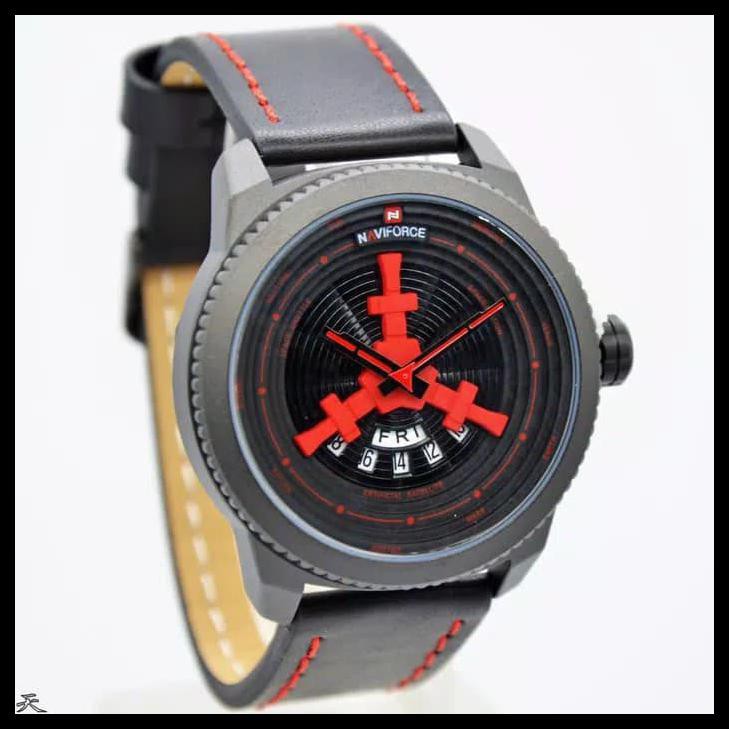 Jam Tangan Naviforce 9156 Kulit Hitam