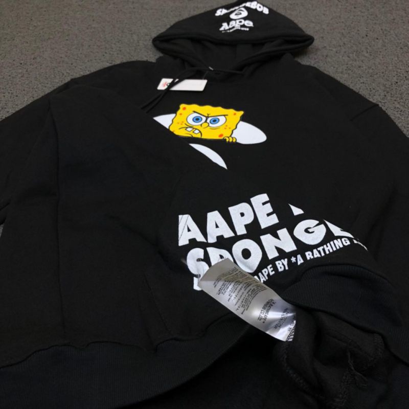 HOODIE AAPE X SPONGEBOB HIGH QUALITY CASUAL HYPE FASHION PRIA