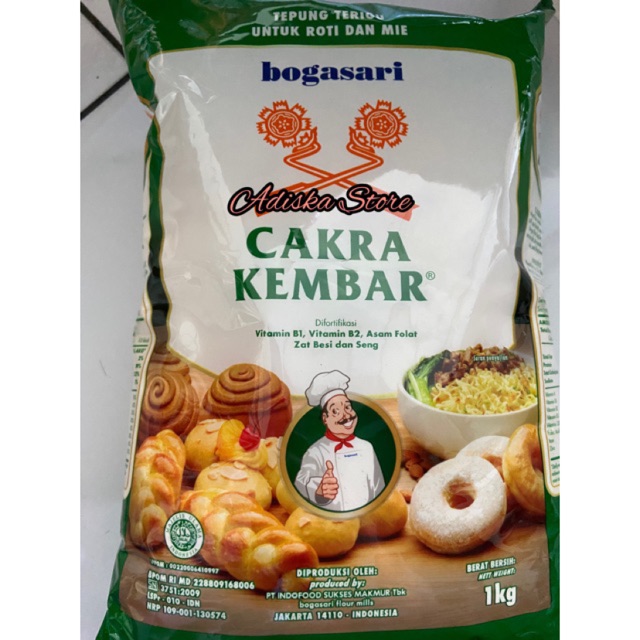 

Tepung Terigu Cakra Kembar Premium 1 kg