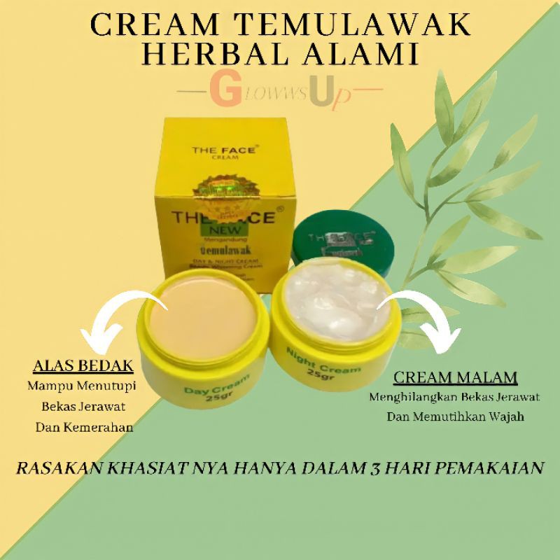 CREAM GLOWING THE FACE TEMULAWAK BPOM - THE FACE TEMULAWAK CREAM DAY N NIGHT