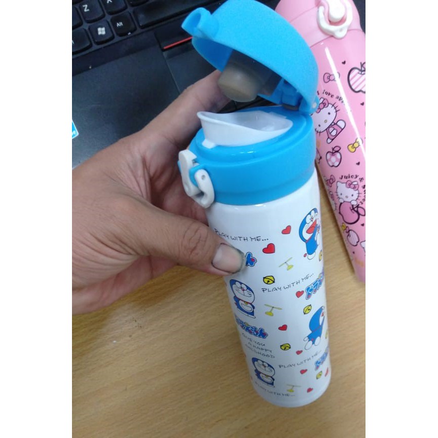 Thermos Kecil Termos Mini Termos Air Panas Model One Touch Opener Termos Kancing Karakter Stainless