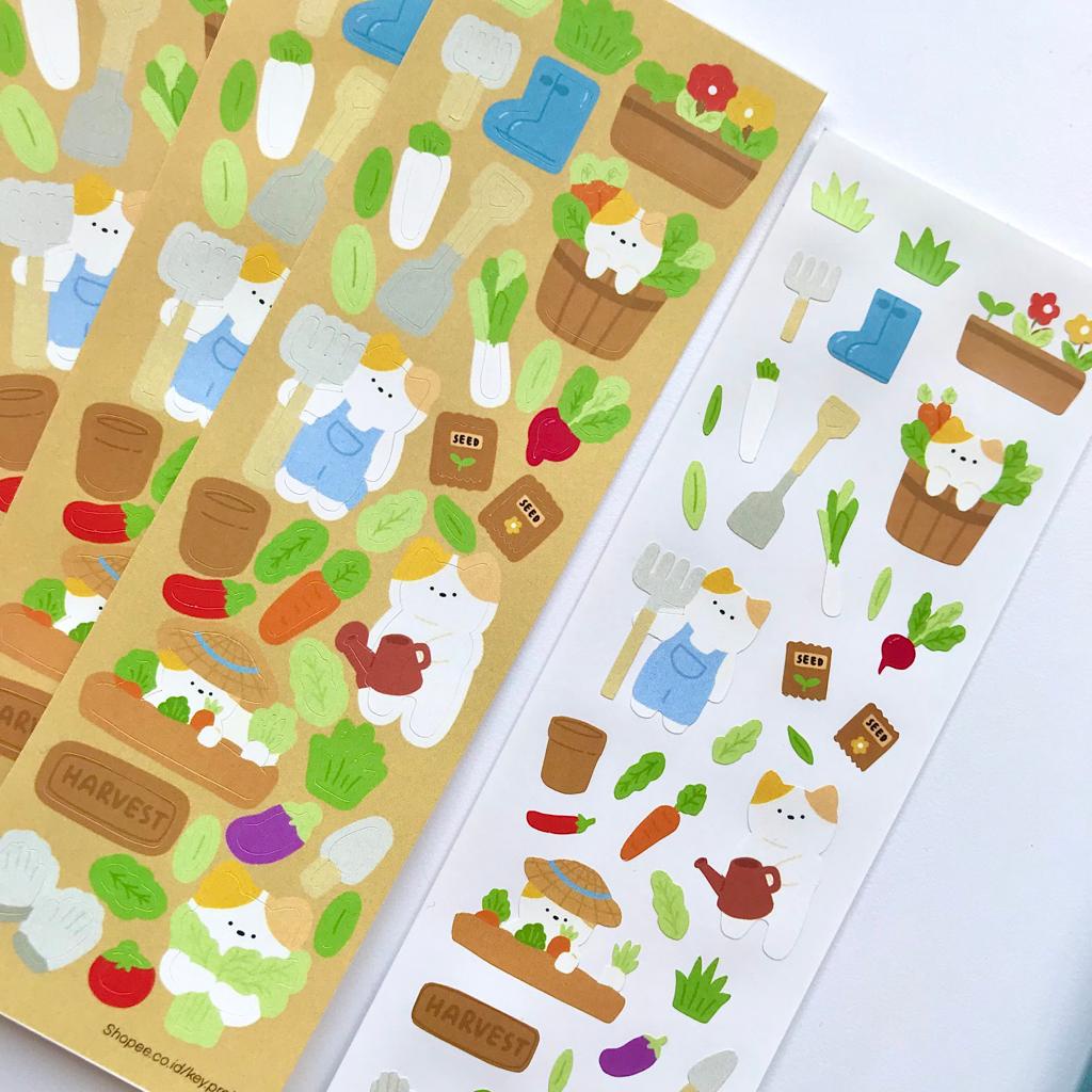 

Gardening cat sticker/ stiker kucing lucu/ stiker jurnal