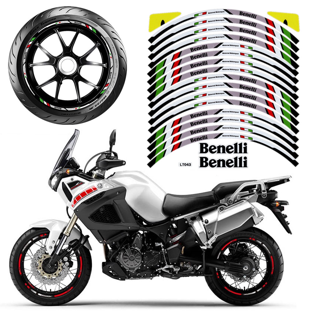 Benelli Stiker Roda Motor 18inch Rim Sticker Film Ban Border Reflektif Decals Untuk Benelli Tnt135 150 300 302S 502X