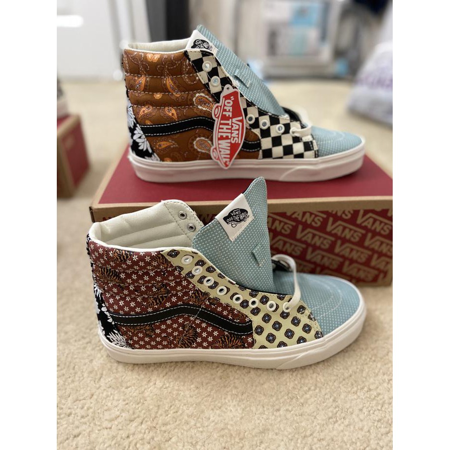 Diskon Sepatu Pria Spesial✅ Vans Tiger Patchwork Sk8-Hi PROMO
