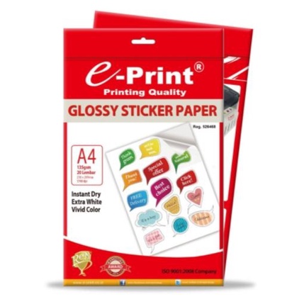 

(DISKON TERMURAH) Kertas Foto e-Print Sticker Glossy Paper 135 gsm