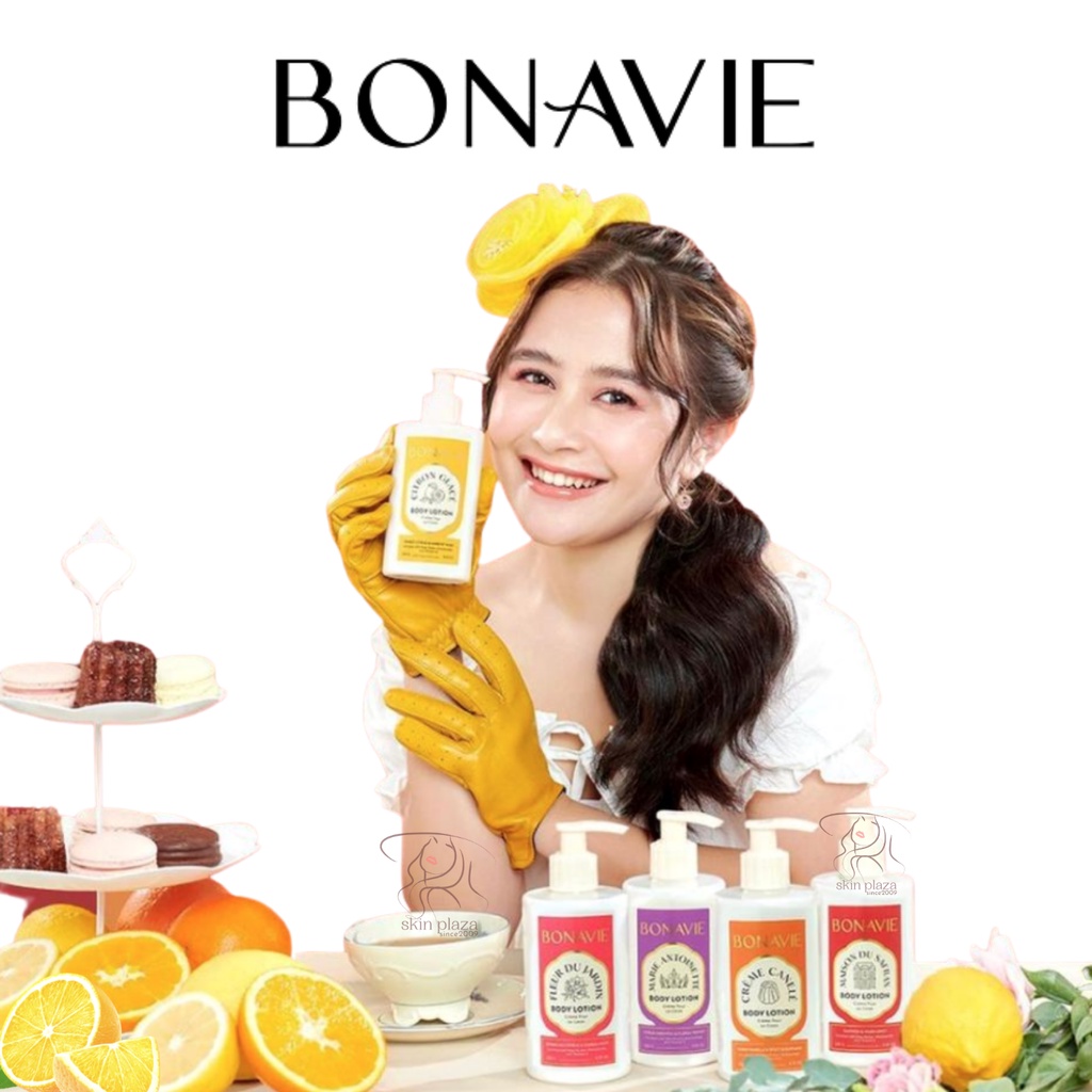 BONAVIE Body Lotion Maison du Safran | Fleur du Jardin | Marie Antoinette | Creme Canele | Citron Glace 250gr Lotion Tubuh