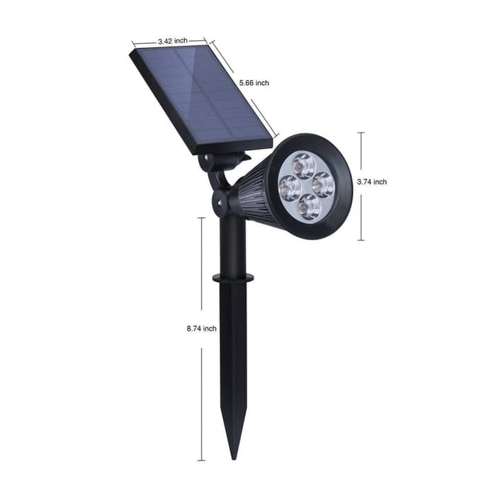 Lampu sorot solar taman tancap dan dinding spotlight lamp 2w-4led