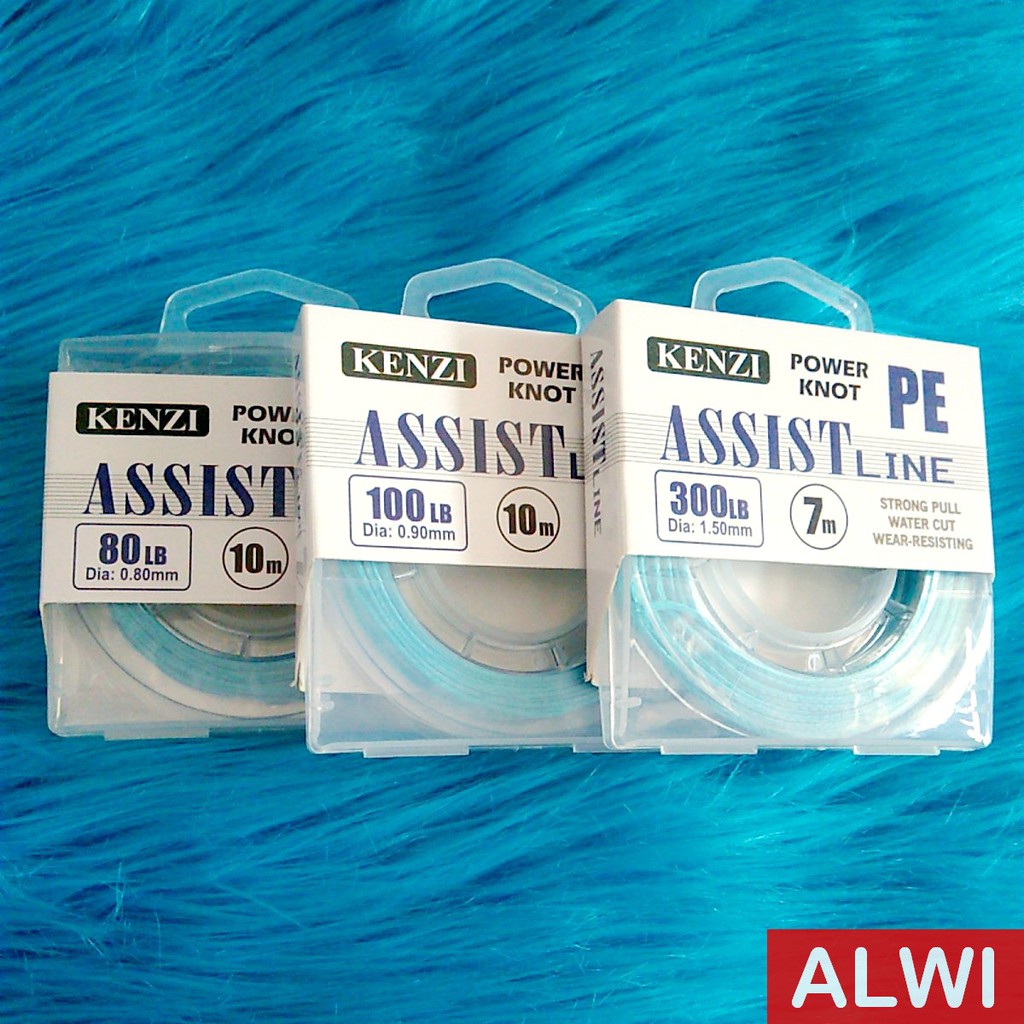 PE KENZI ASSIST LINE KEVLAR BIRU 80lb - 300lb
