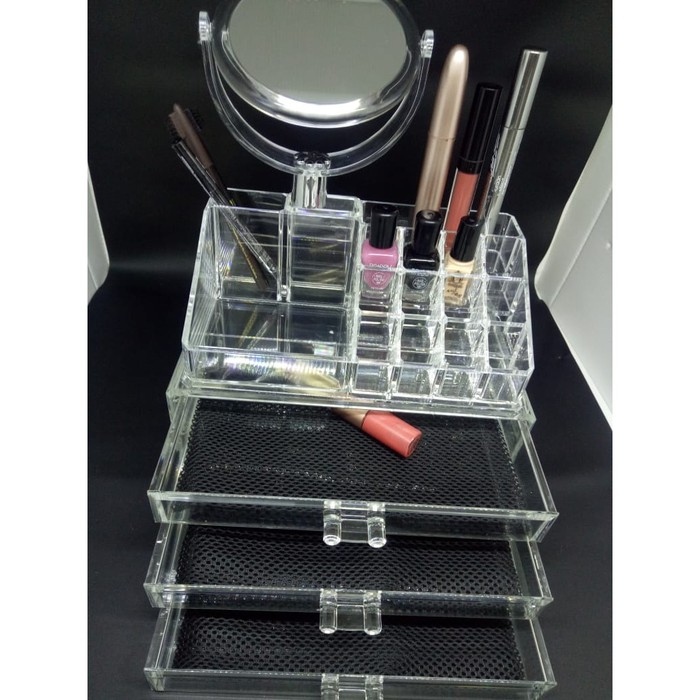 Tempat Makeup - Rak Makeup - Cermin Makeup - Tempat Makeup Acrylic