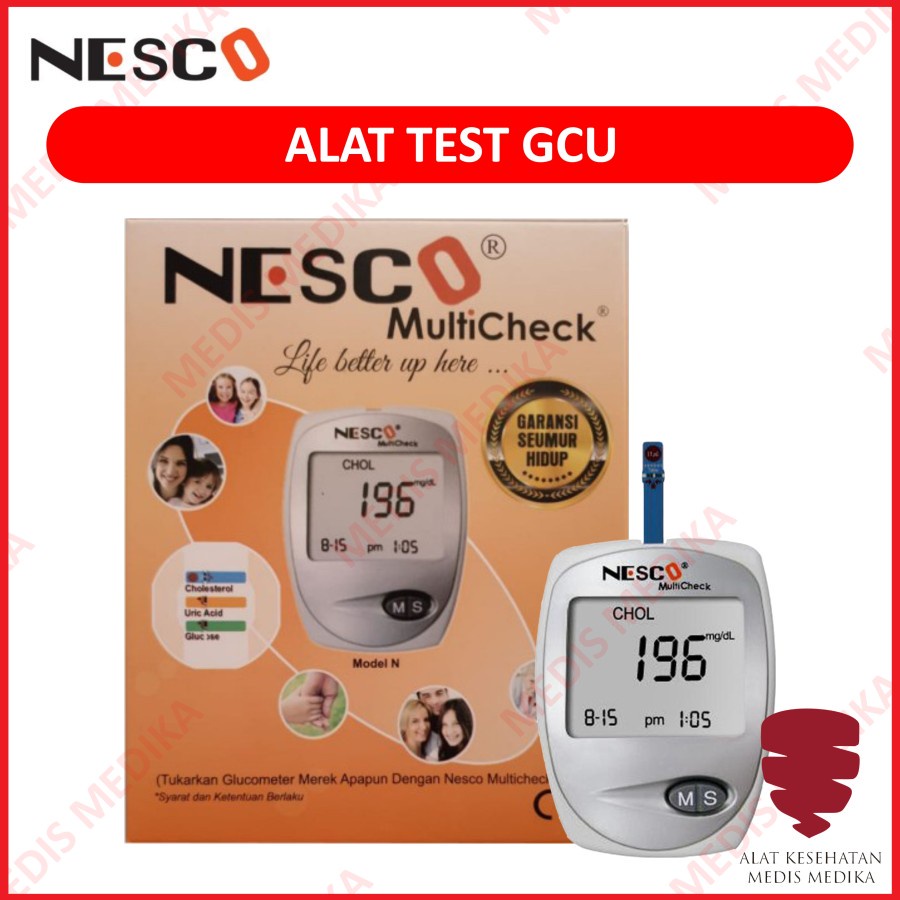 Alat Test GCU 3 in 1 Glucose Cholesterol Uric Acid 3in1 GCHb GCH