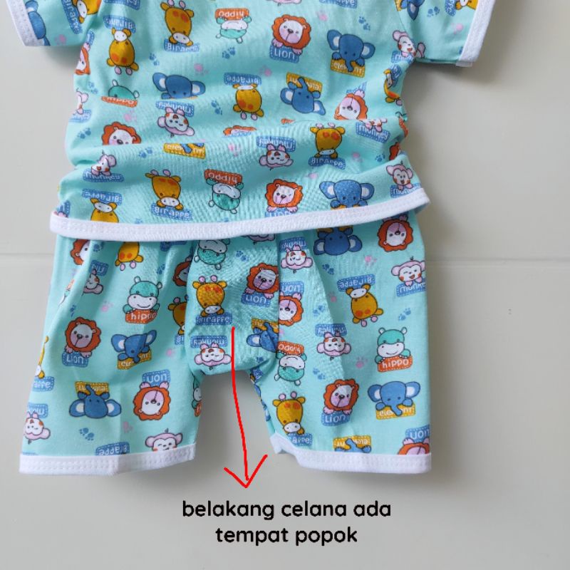 SNI TOKARI Setelan baju celana lengan pendek / panjang halus jumper kancing depan anak bayi newborn baru lahir