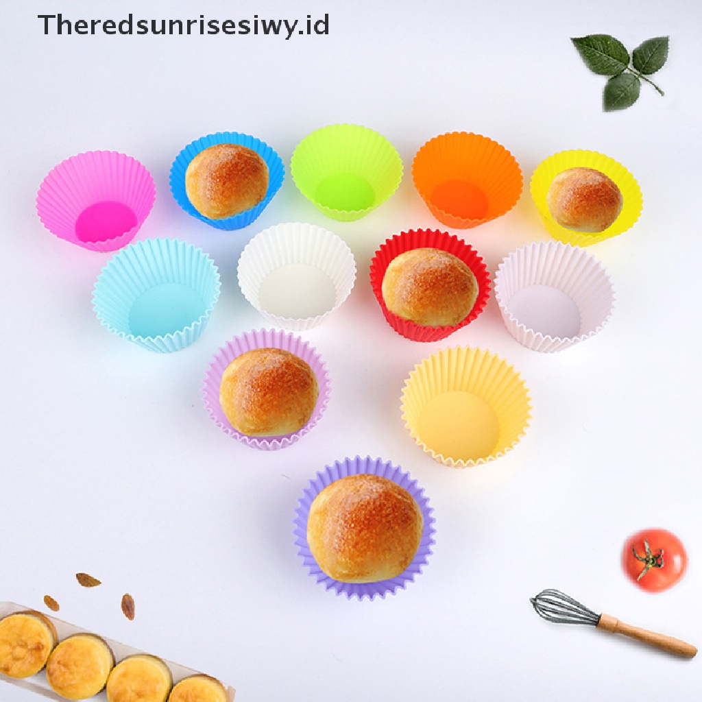 # Alat Rumah Tangga # Cetakan Kue Muffin Cupcake Bentuk Bulat Bahan Silikon Untuk Dapur