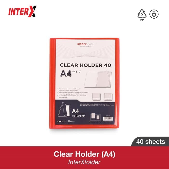 

InterX Clear Holder A4 40 Pocket / display book isi 40 pocket interx / clear holder document isi 40