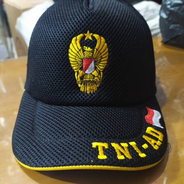Topi jaring logo TNI