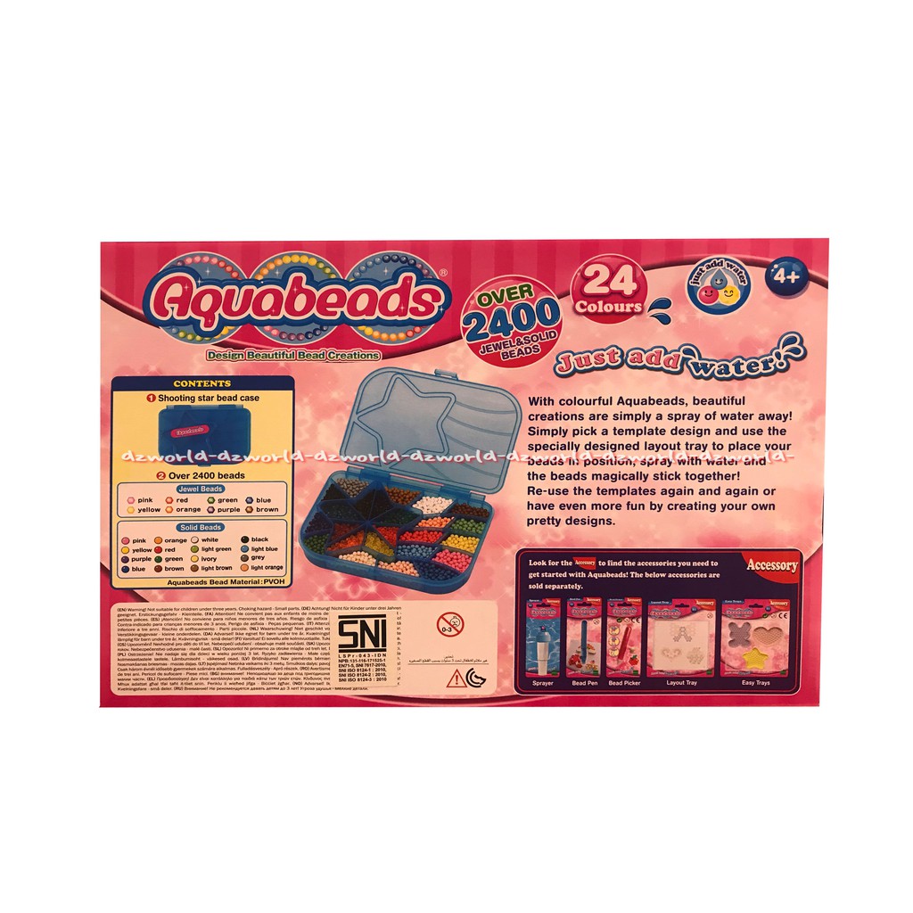 Aquabeads Refiil Shooting Star Bead Case Isi Ulang Mainan Isi 2400 Bead Untuk Usia 4 Tahun Keatas