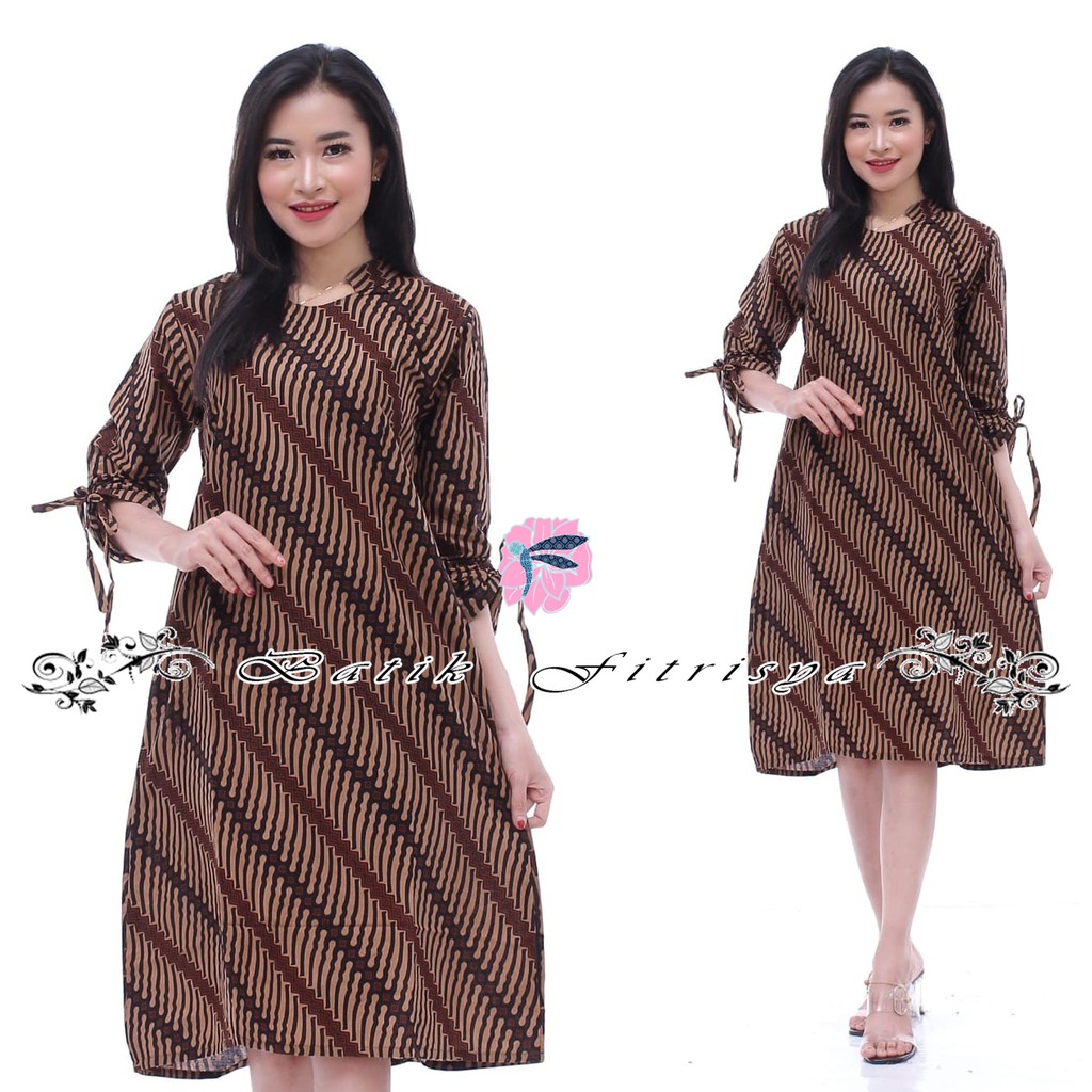 Tunik Batik - JUMBO MOTIF JAWA KHAS COKLAT MODEL TERBARU & TERLARIS BATIK PREMIUM WANITA