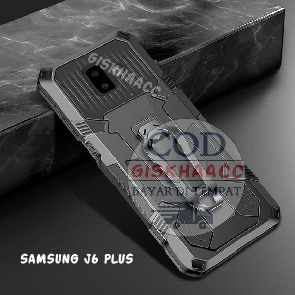CASE SAMSUNG J6 PLUS CASING STANDING ICRISTAL BACK KLIP HARDCASE HP ROBOT NEW COVER