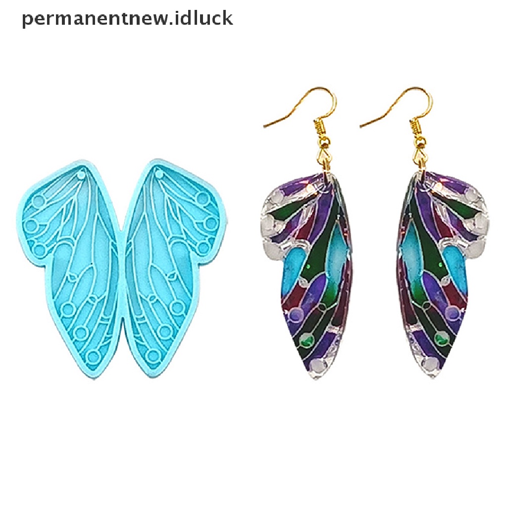Cetakan Liontin Anting Bentuk Sayap Kupu-Kupu Bahan Silikon Resin Untuk Wanita