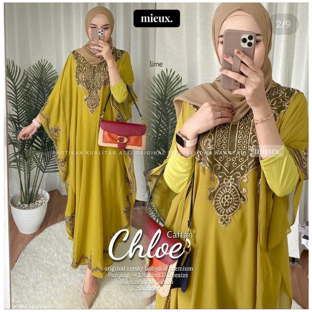 Jual Kaftan Sultan Mewah Elegan Baju Kondangan Gamis Kaptan Remaja Wanita Simple Elegan