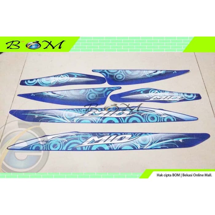 Striping Stiker yamaha mio 2011 smile biru blue metalik karburator