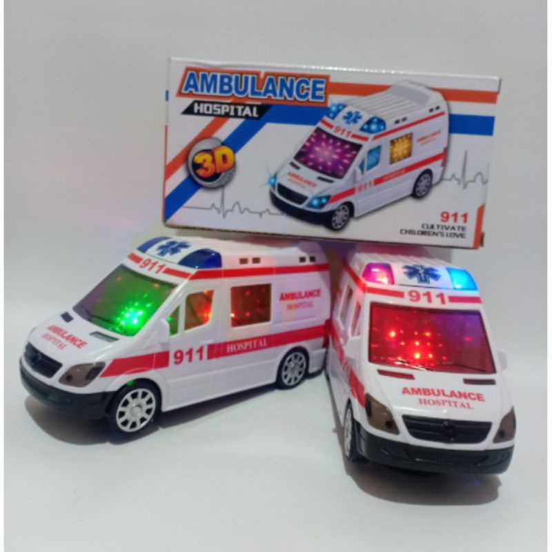 Mobil Ambulance Hospital Mobil 911 / Mainan Anak Mobil Ambulance Hospital 3D Resque Force 911