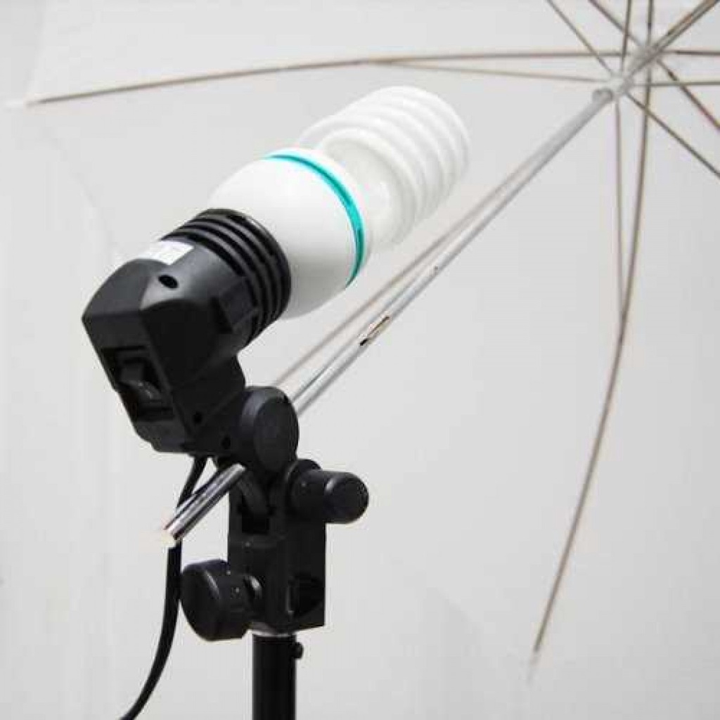 Soket Lampu LED Foto Studio E27 Fleksibel dengan Slot Holder Payung